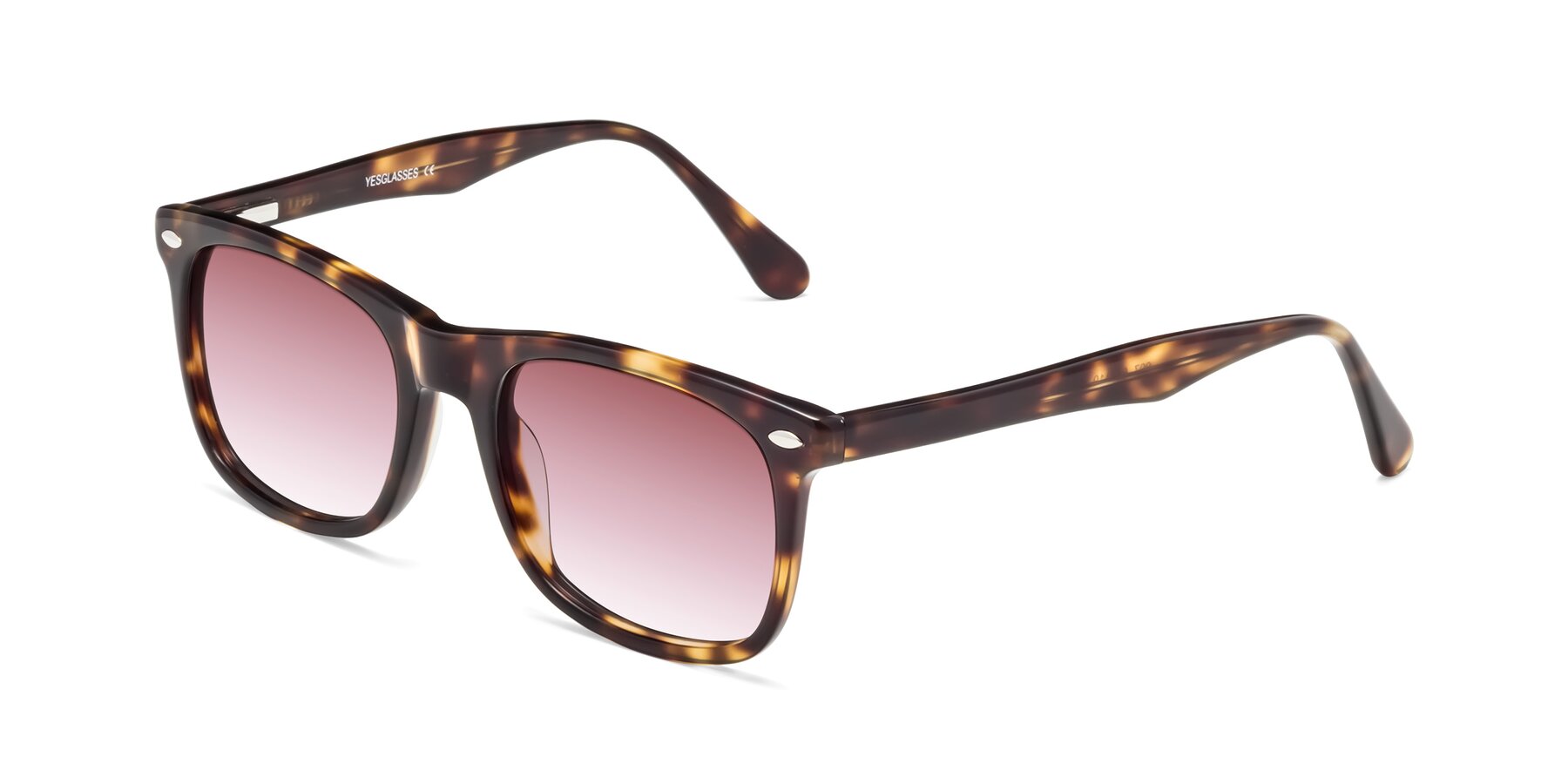 Angle of 007 in Yellow Tortoise with Garnet Gradient Lenses