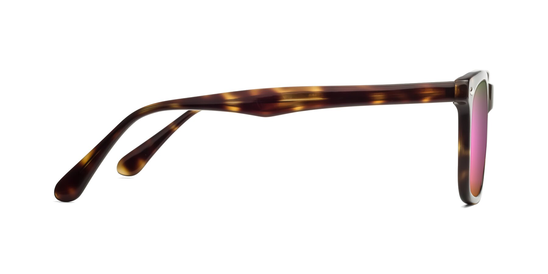 Side of 007 in Yellow Tortoise with Pink Mirrored Lenses