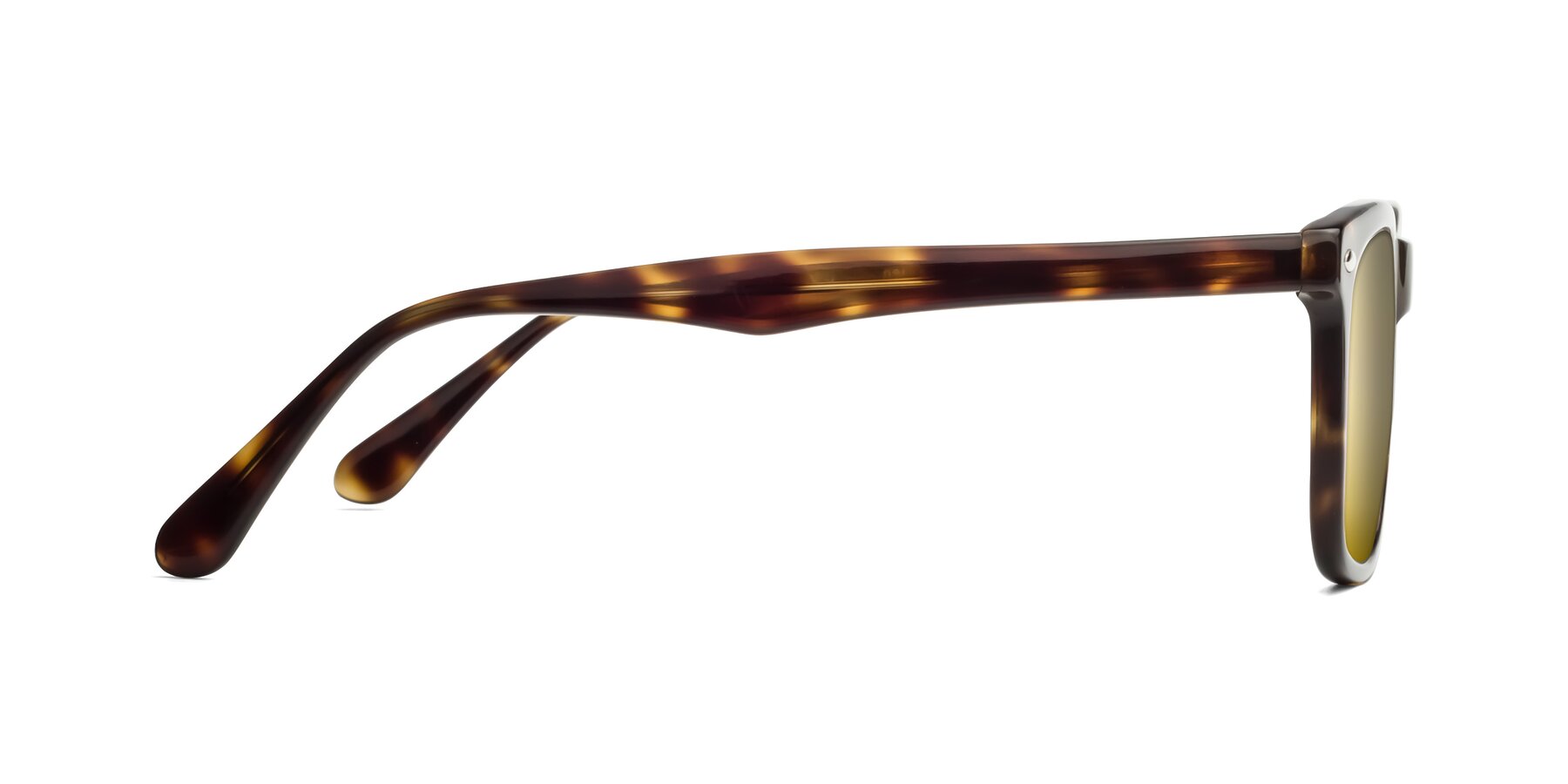 Side of 007 in Yellow Tortoise with Gold Mirrored Lenses