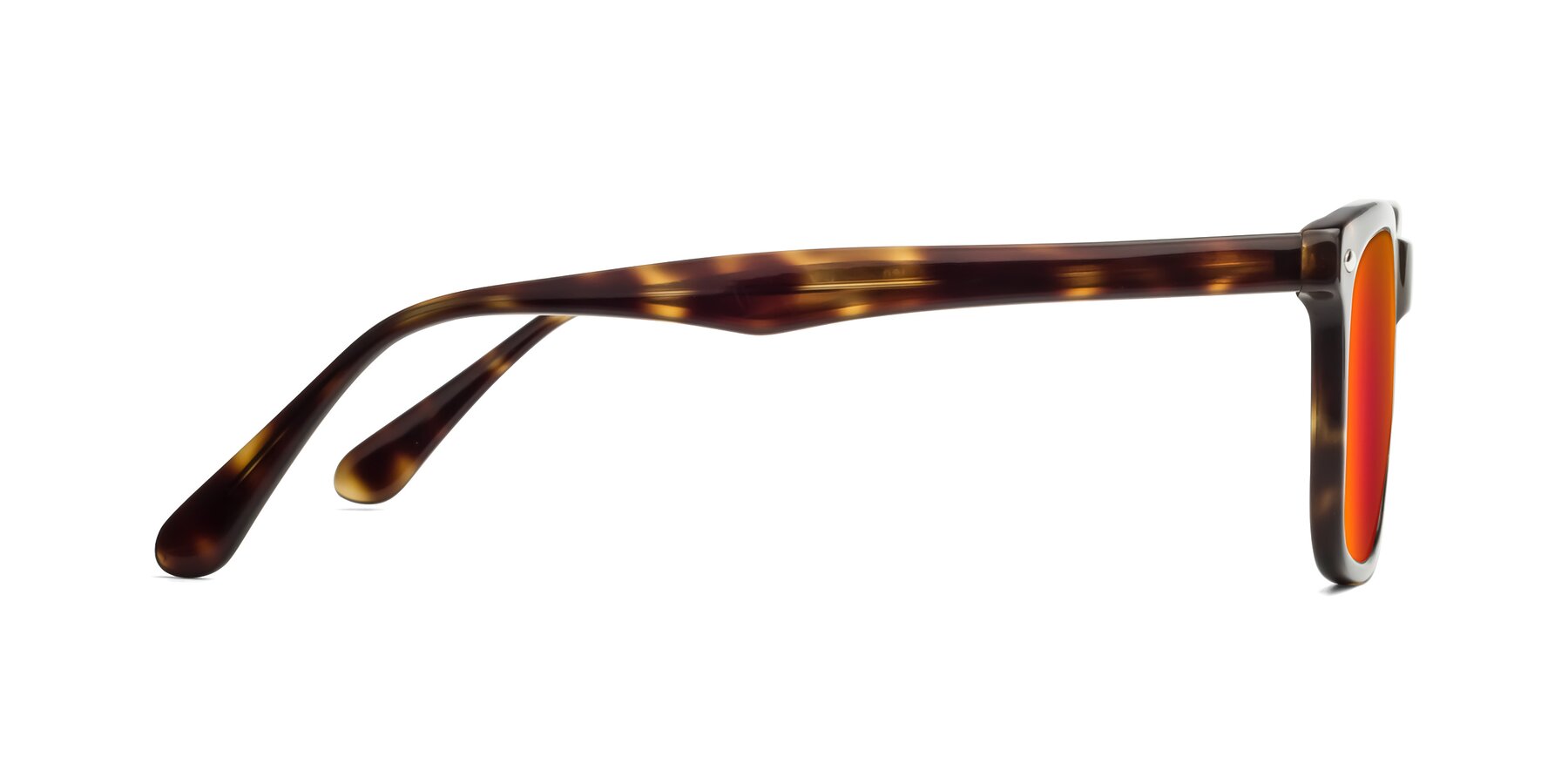 Side of 007 in Yellow Tortoise with Red Gold Mirrored Lenses