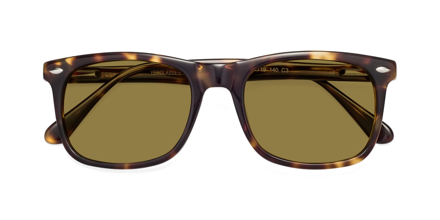 Folded Front of 007 in Yellow Tortoise with Brown Polarized Lenses