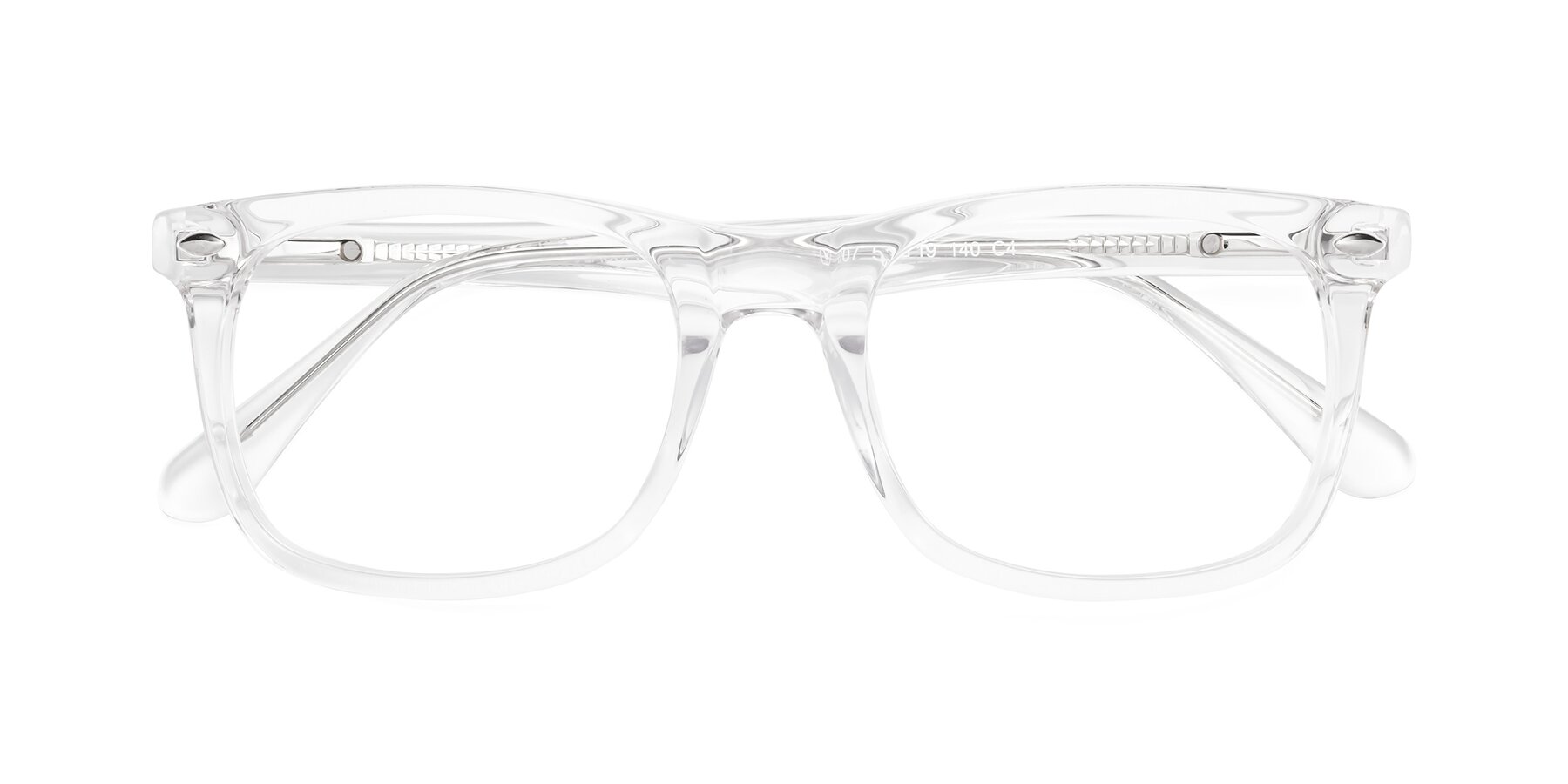 Folded Front of 007 in Clear with Clear Reading Eyeglass Lenses