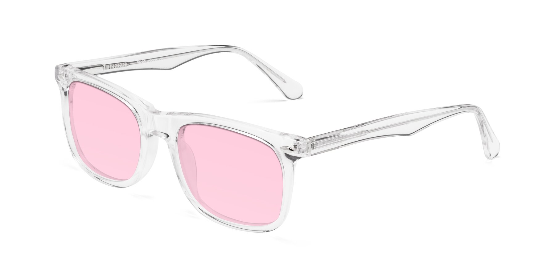 Angle of 007 in Clear with Light Pink Tinted Lenses