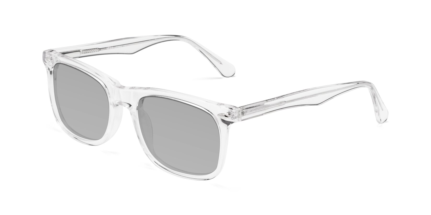 Angle of 007 in Clear with Light Gray Tinted Lenses