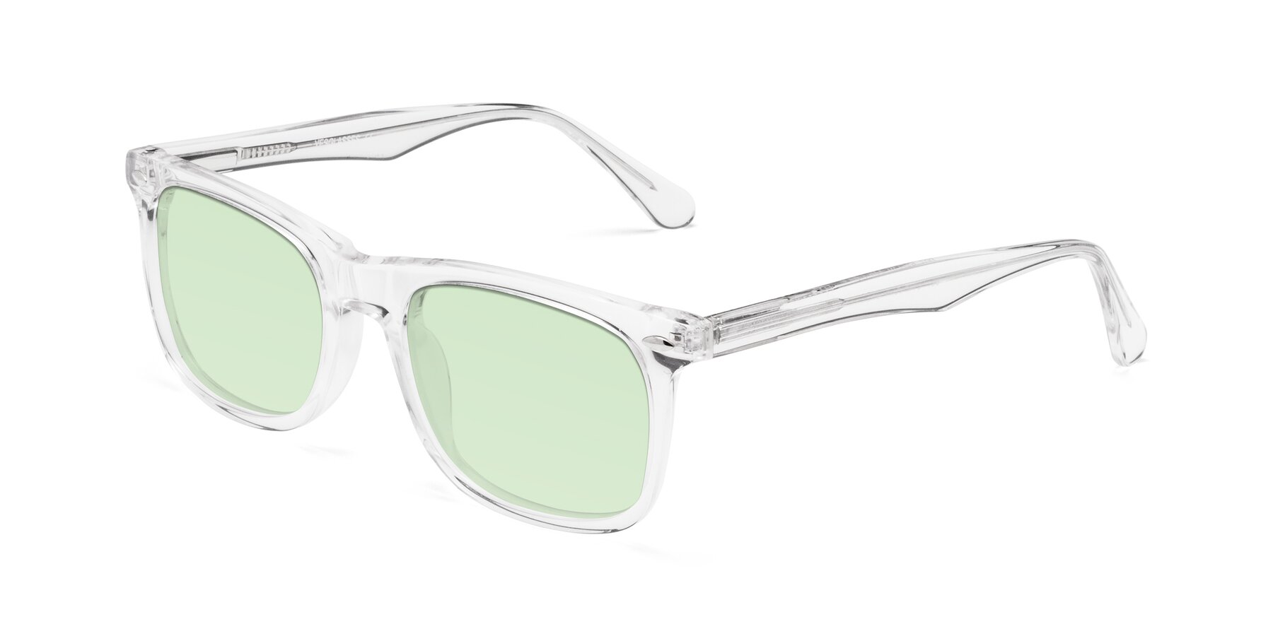 Angle of 007 in Clear with Light Green Tinted Lenses