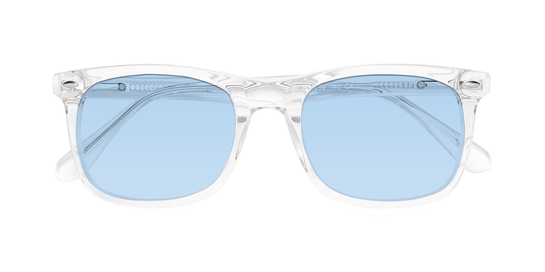 Folded Front of 007 in Clear with Light Blue Tinted Lenses