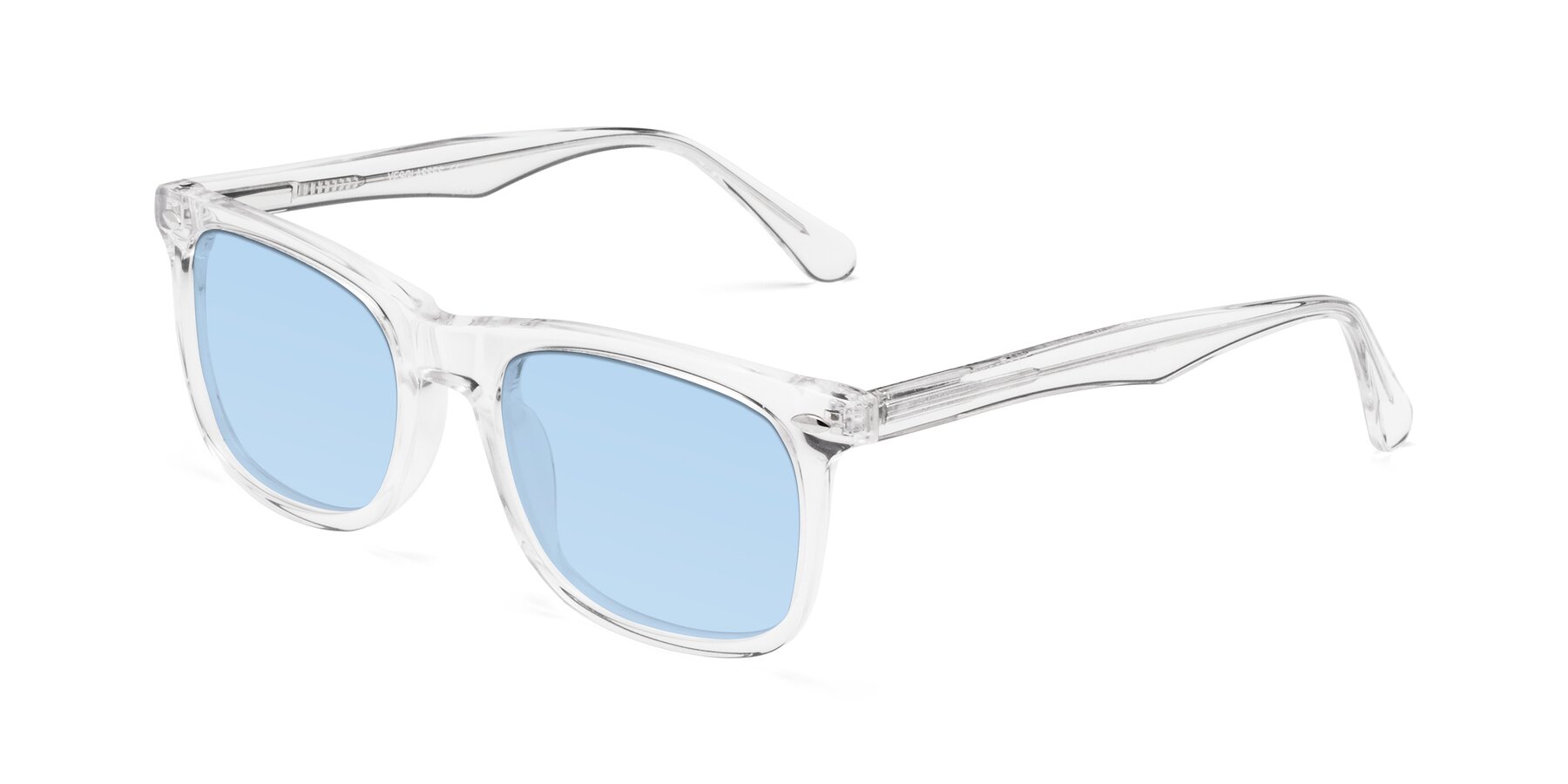 Angle of 007 in Clear with Light Blue Tinted Lenses