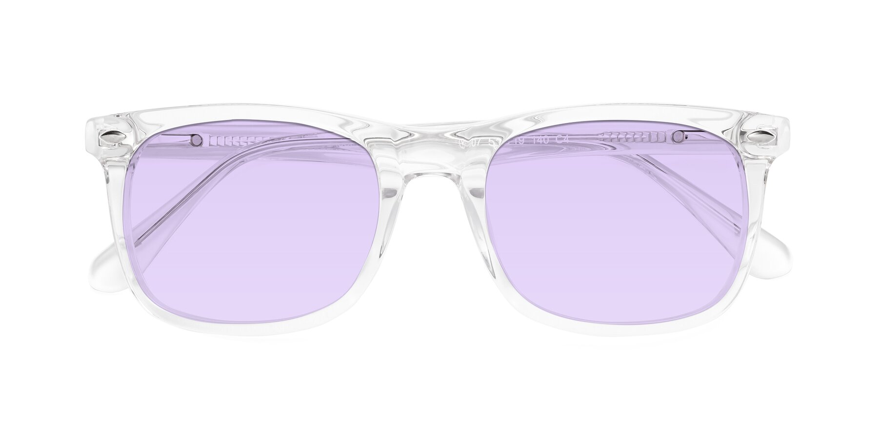 Folded Front of 007 in Clear with Light Purple Tinted Lenses
