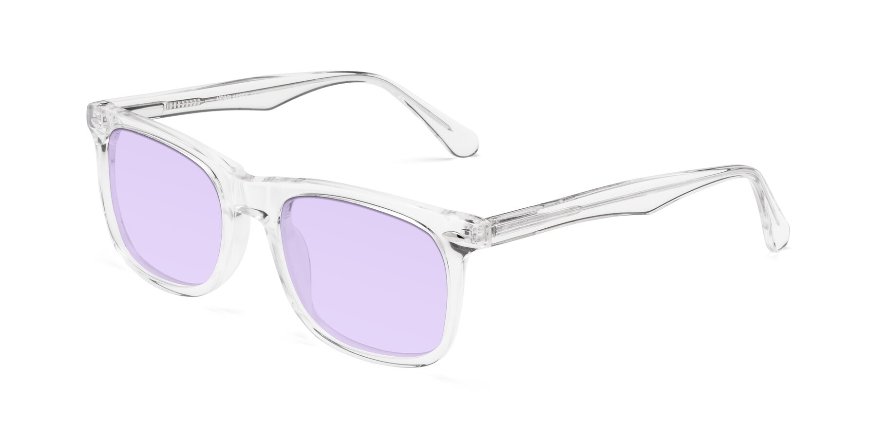 Angle of 007 in Clear with Light Purple Tinted Lenses