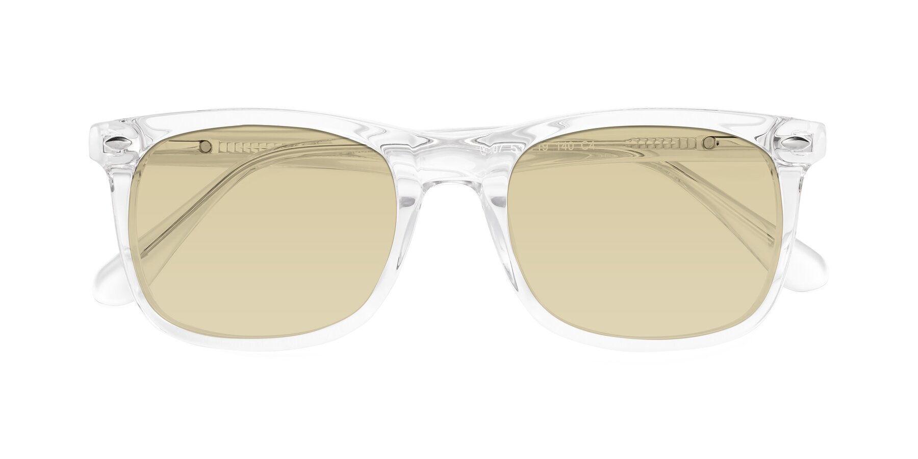 Folded Front of 007 in Clear with Light Champagne Tinted Lenses