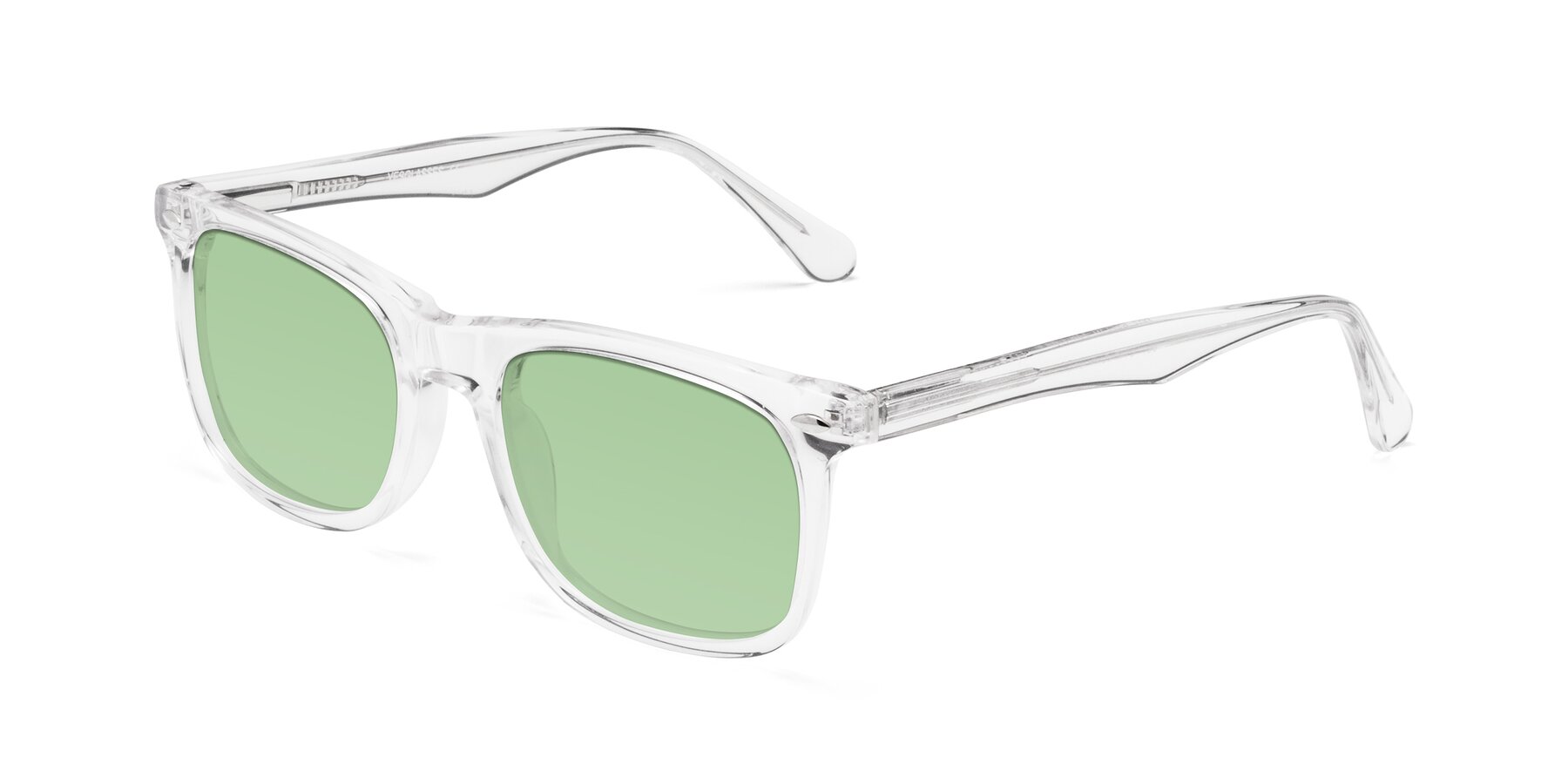Angle of 007 in Clear with Medium Green Tinted Lenses