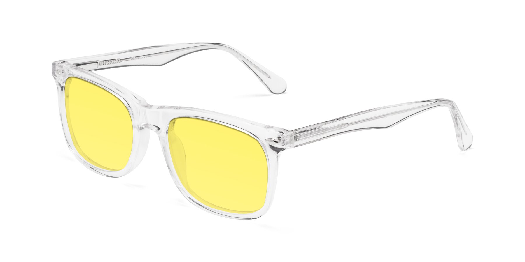 Angle of 007 in Clear with Medium Yellow Tinted Lenses