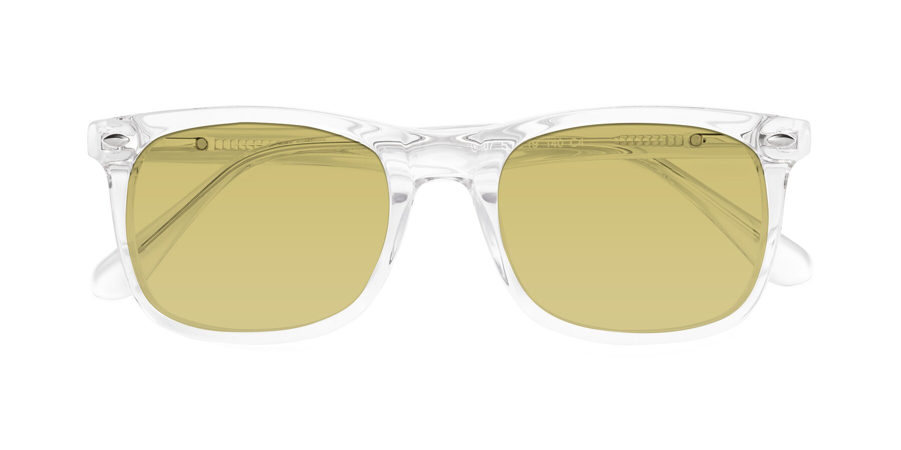 Folded Front of 007 in Clear with Medium Champagne Tinted Lenses