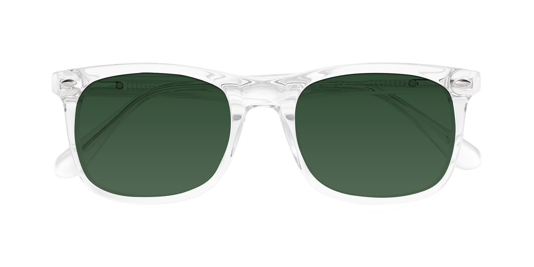 Folded Front of 007 in Clear with Green Tinted Lenses