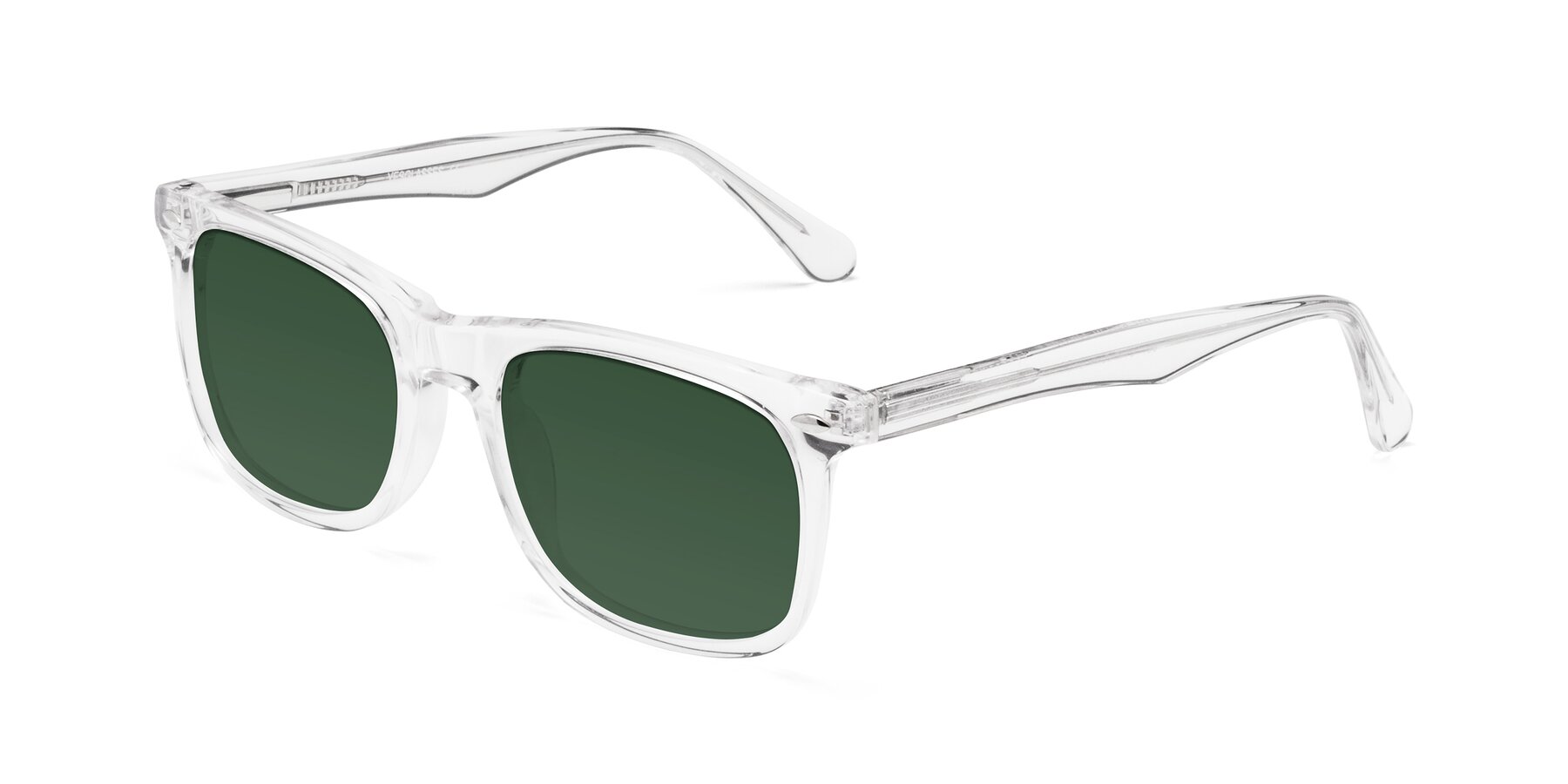 Angle of 007 in Clear with Green Tinted Lenses