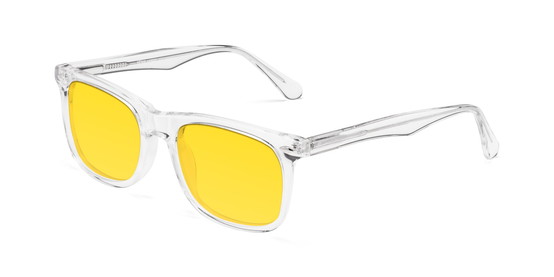 Angle of 007 in Clear with Yellow Tinted Lenses