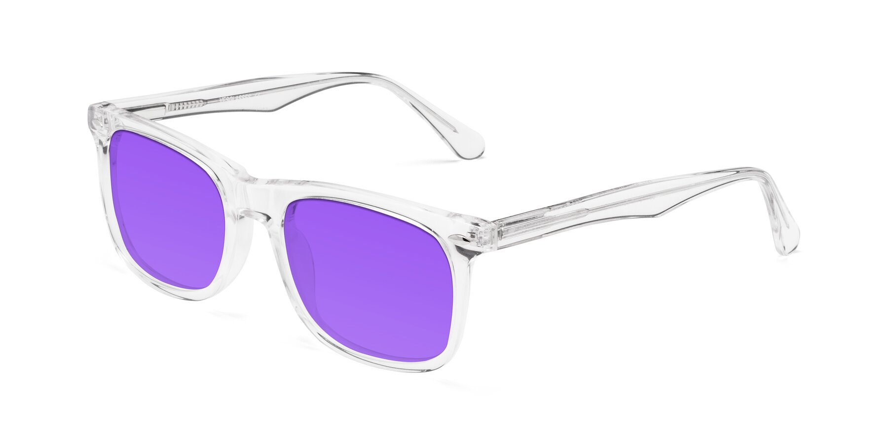 Angle of 007 in Clear with Purple Tinted Lenses
