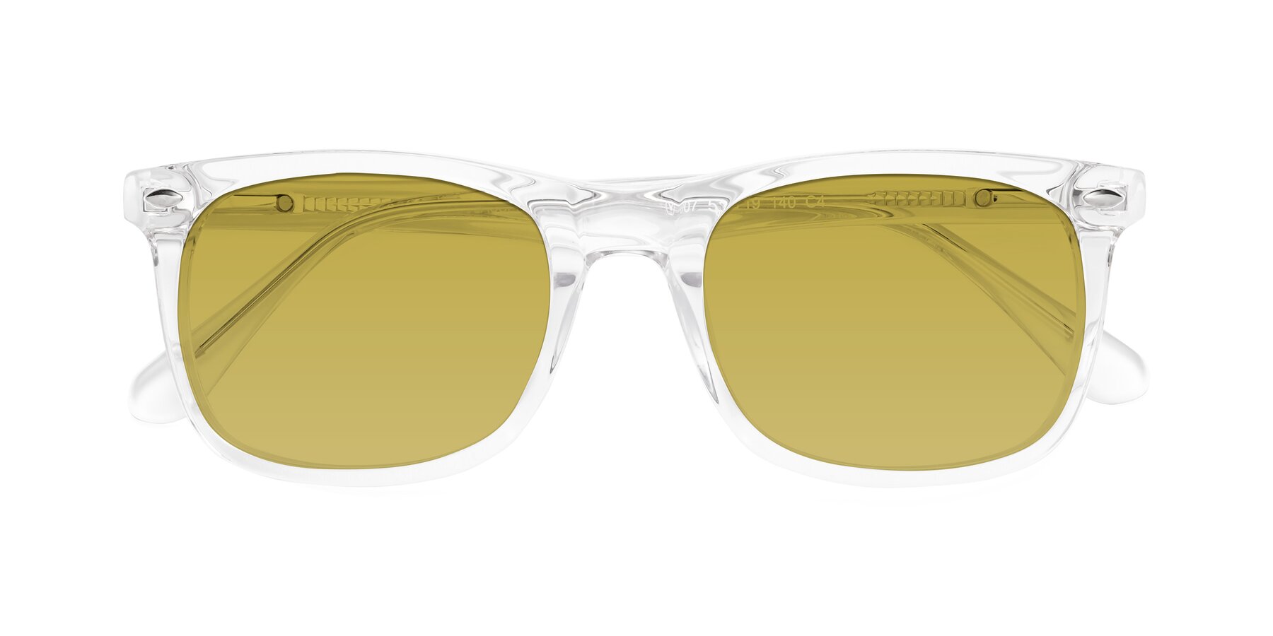 Folded Front of 007 in Clear with Champagne Tinted Lenses