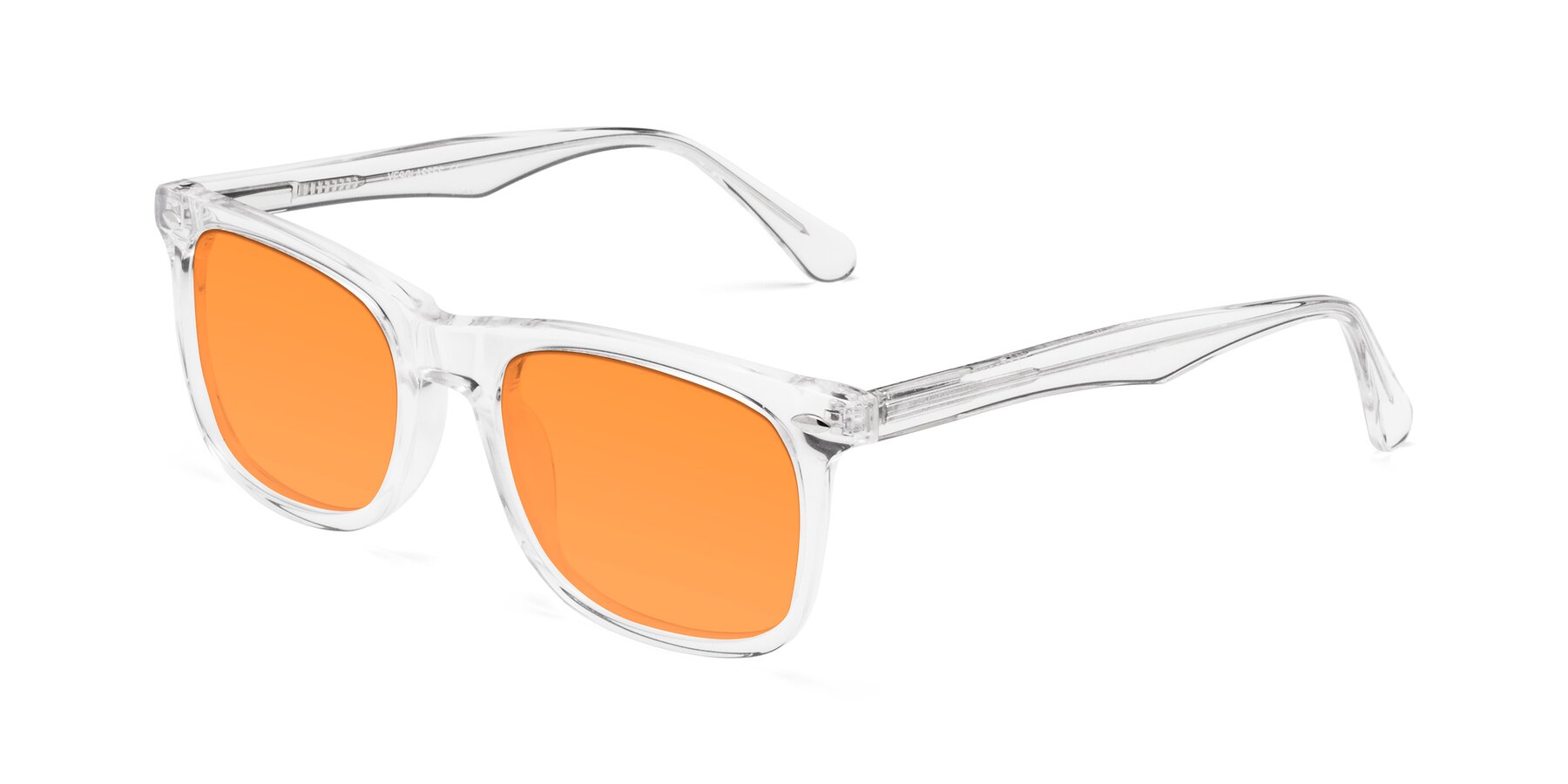 Angle of 007 in Clear with Orange Tinted Lenses