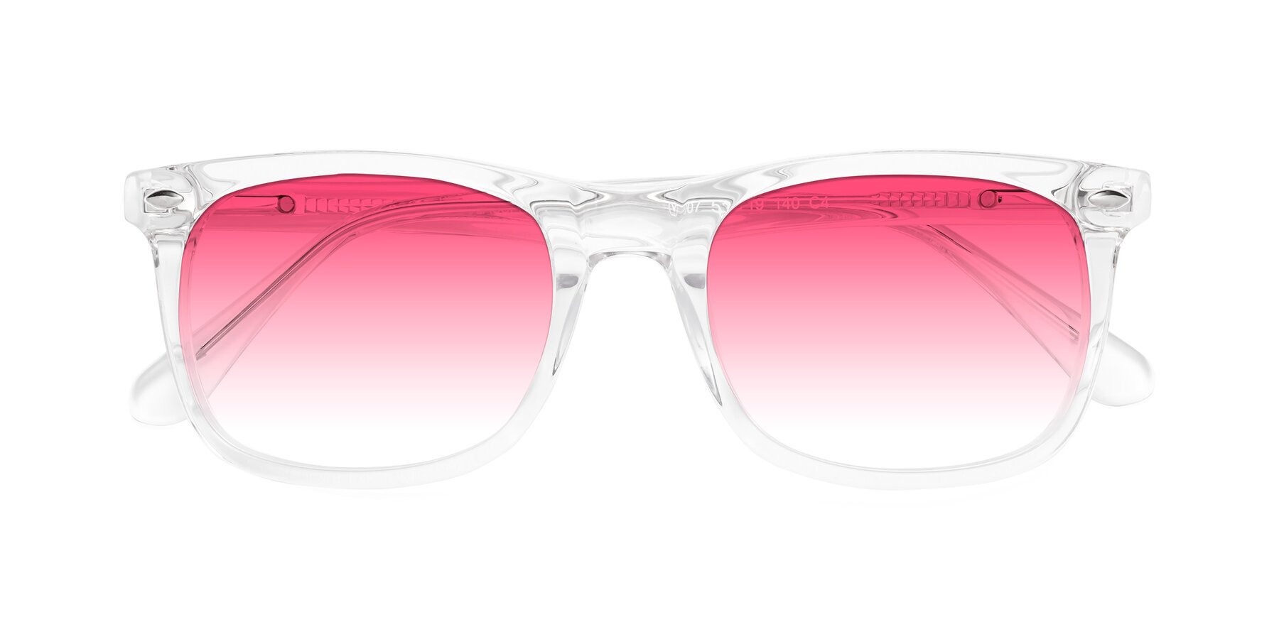 Folded Front of 007 in Clear with Pink Gradient Lenses