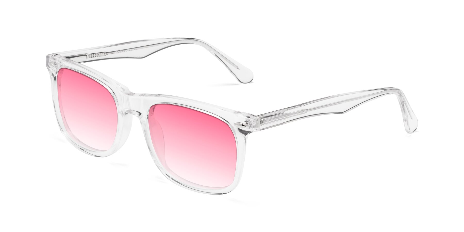 Angle of 007 in Clear with Pink Gradient Lenses