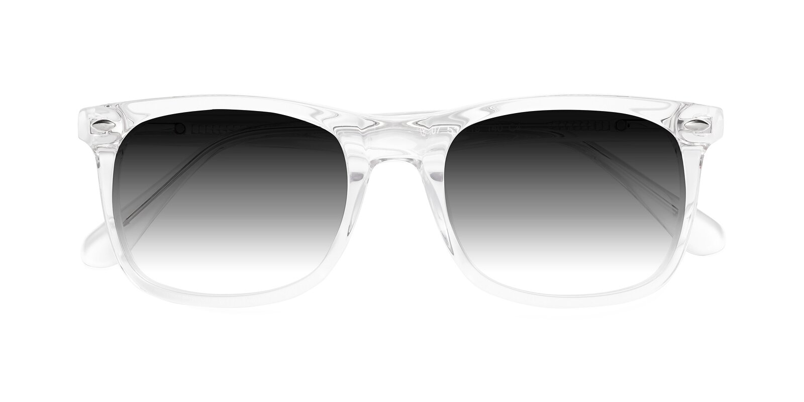 Clear Thick Acetate Square Gradient Sunglasses with Gray Sunwear Lenses