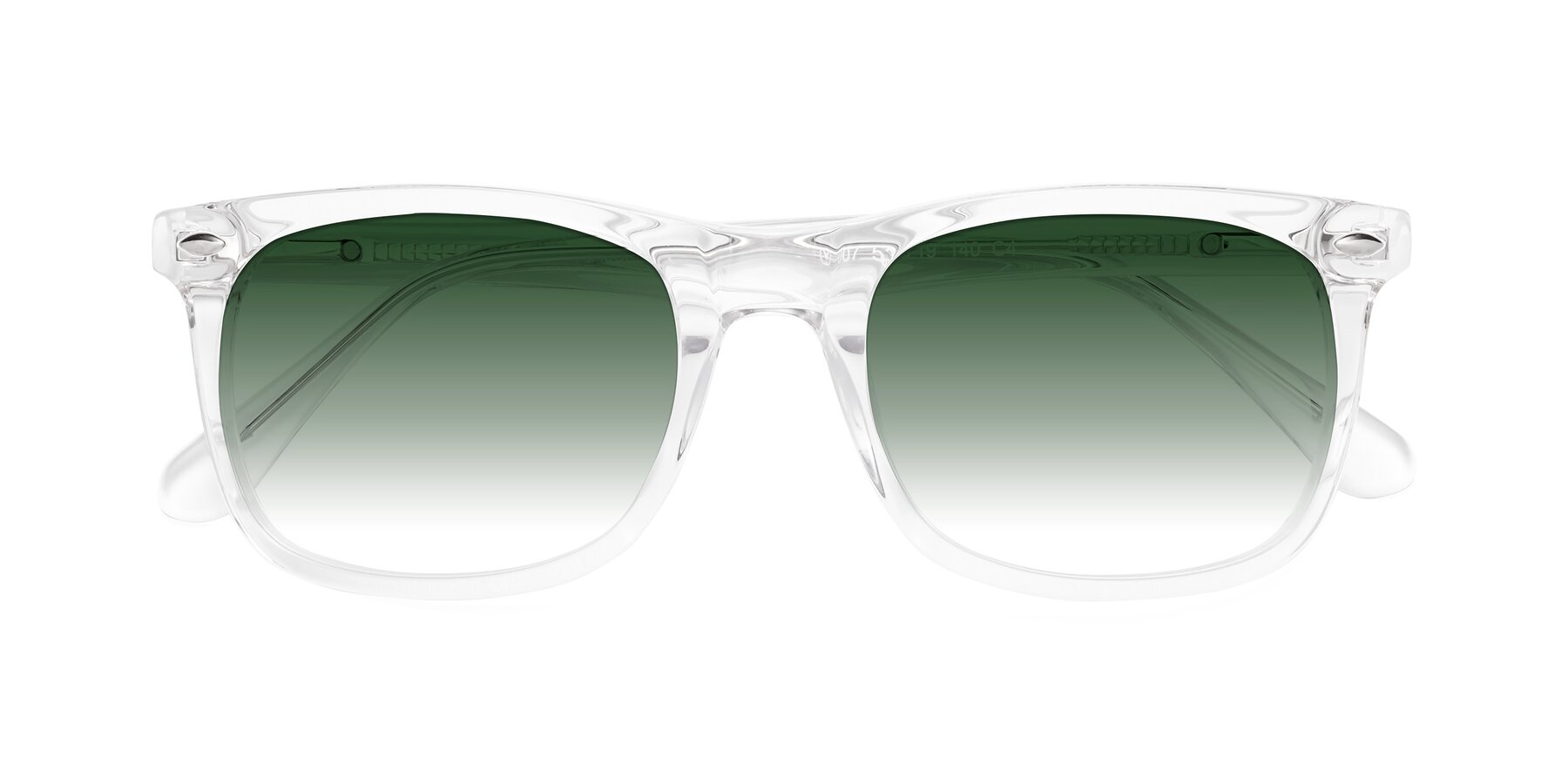 Folded Front of 007 in Clear with Green Gradient Lenses