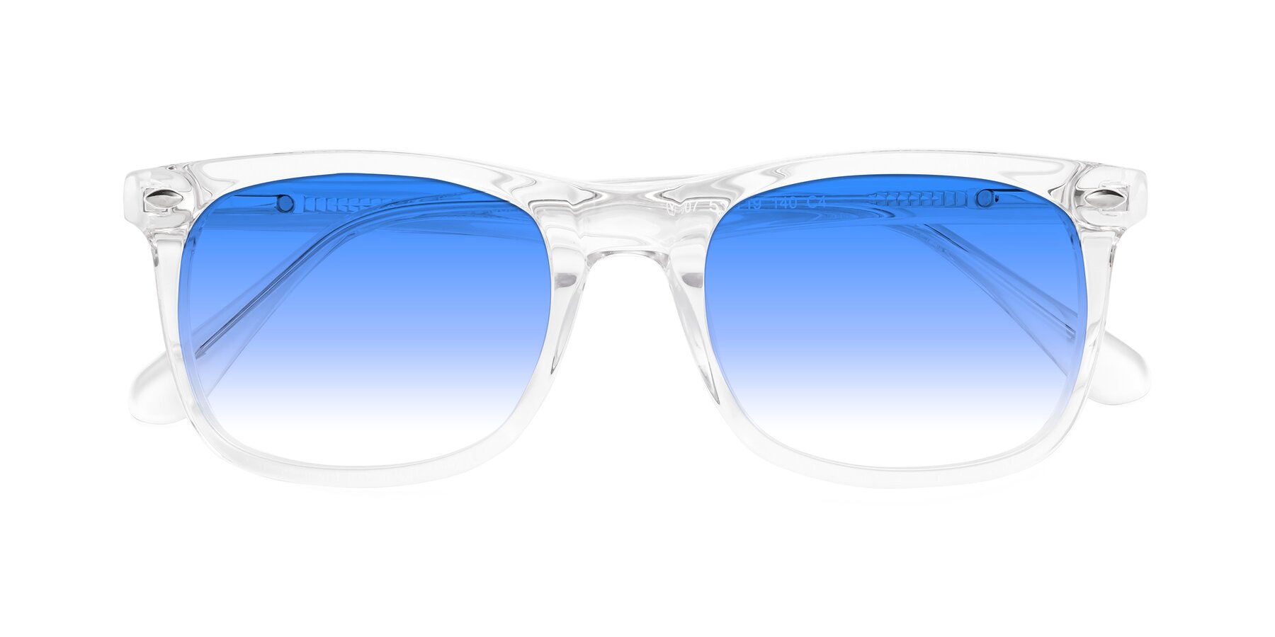 Folded Front of 007 in Clear with Blue Gradient Lenses