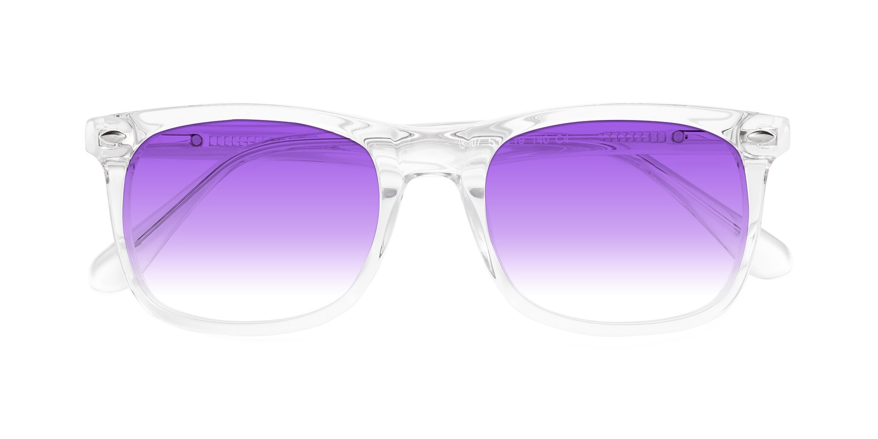 Folded Front of 007 in Clear with Purple Gradient Lenses