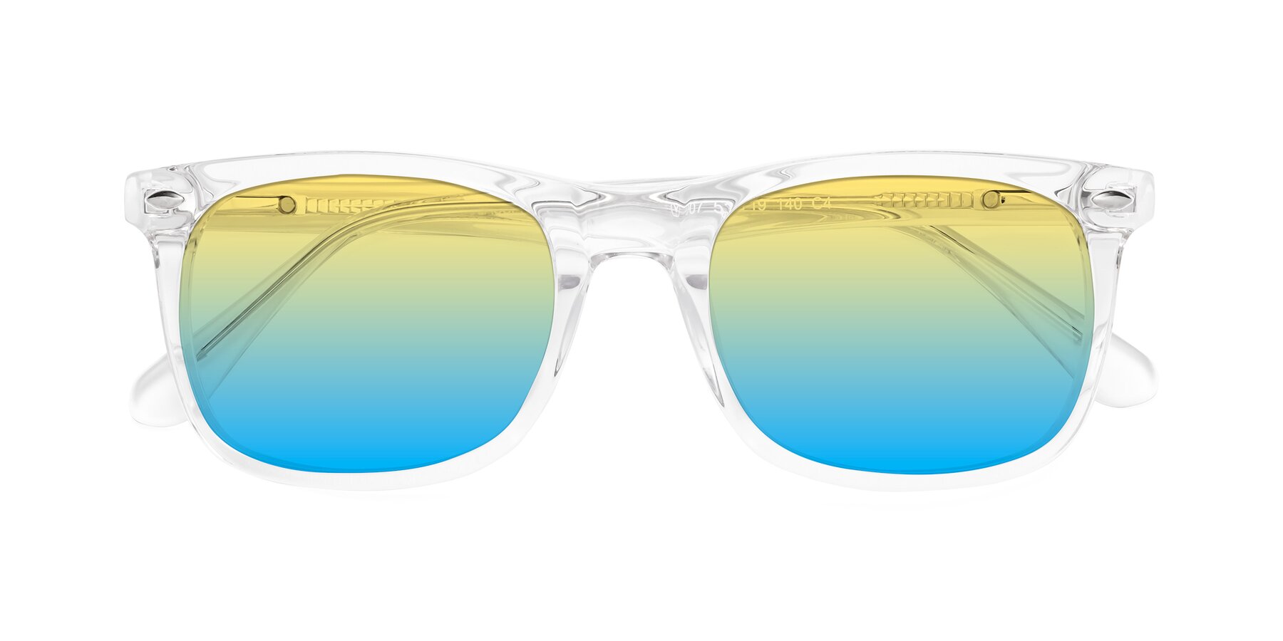 Folded Front of 007 in Clear with Yellow / Blue Gradient Lenses