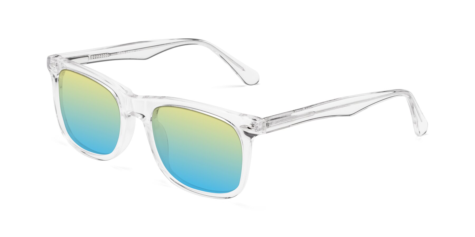 Angle of 007 in Clear with Yellow / Blue Gradient Lenses