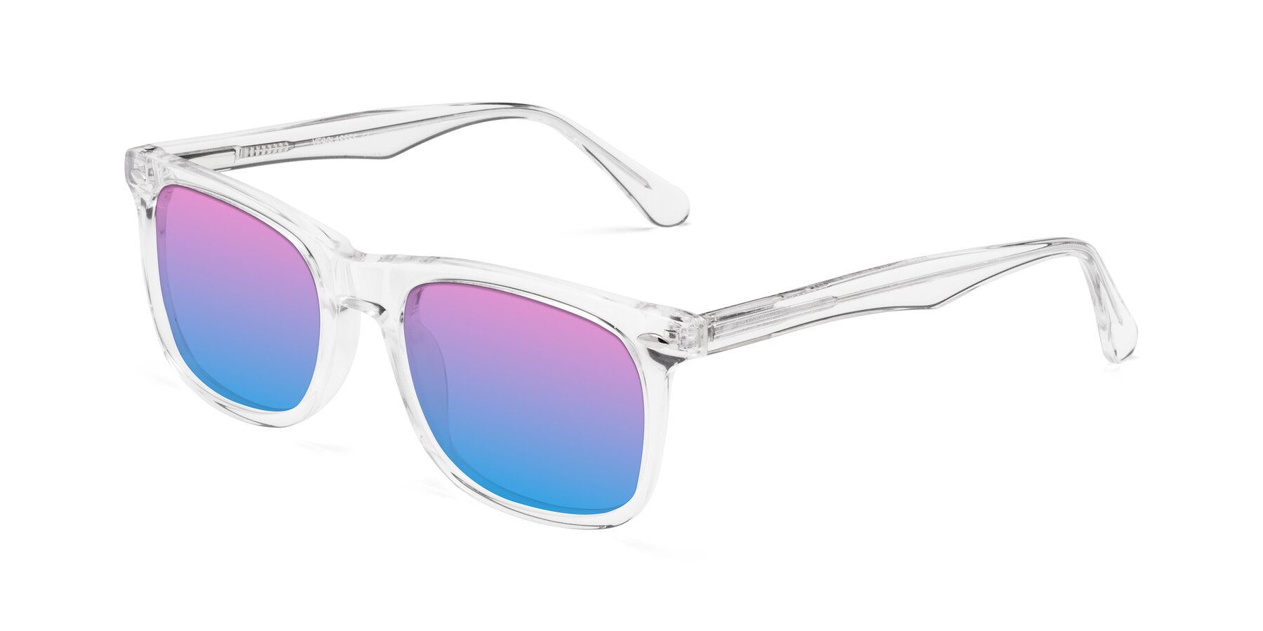 Angle of 007 in Clear with Pink / Blue Gradient Lenses