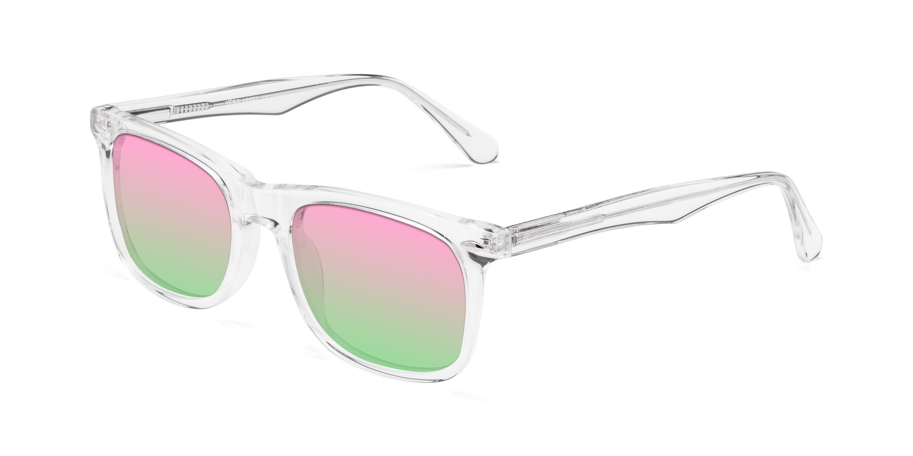 Angle of 007 in Clear with Pink / Green Gradient Lenses