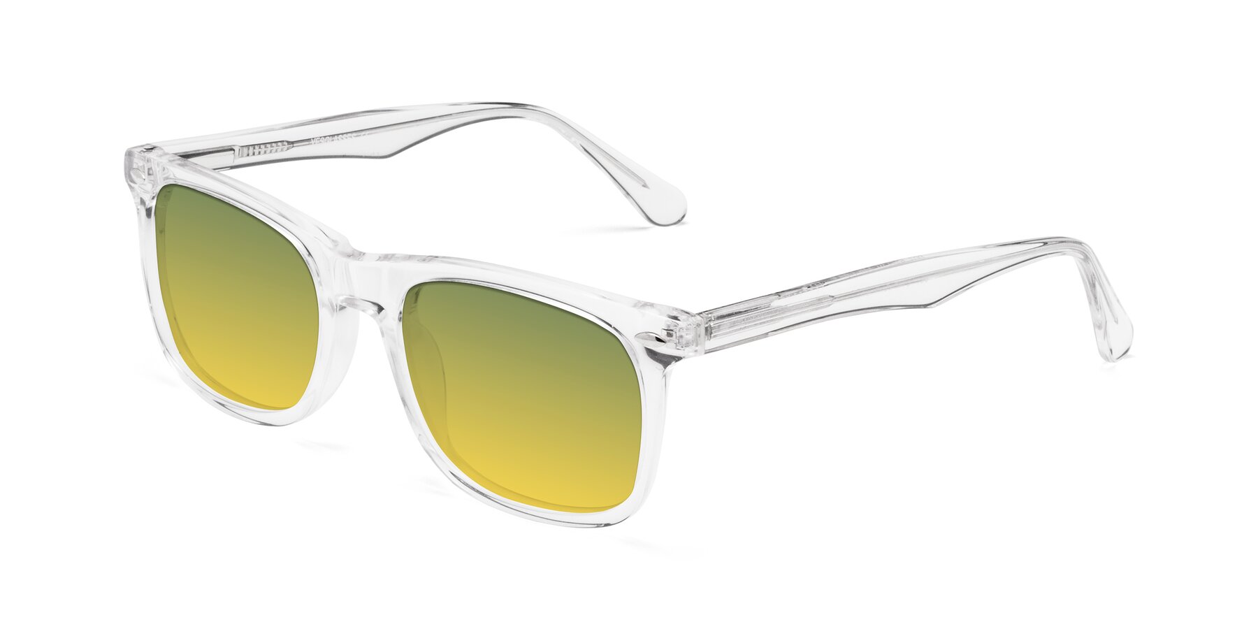 Angle of 007 in Clear with Green / Yellow Gradient Lenses