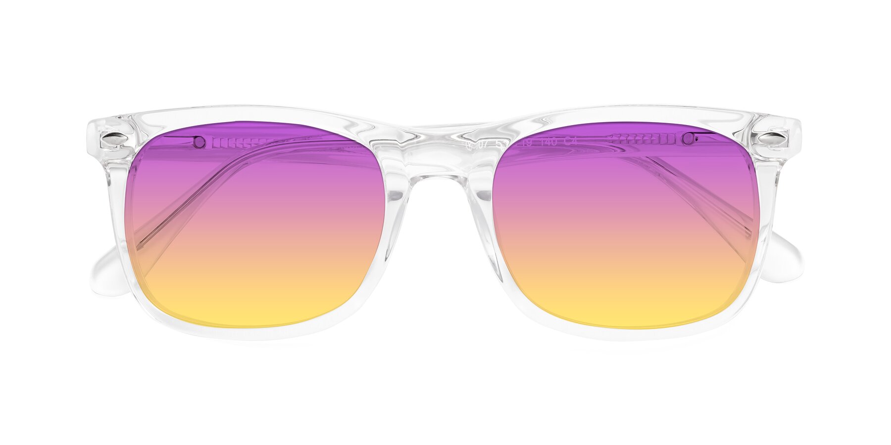 Folded Front of 007 in Clear with Purple / Yellow Gradient Lenses