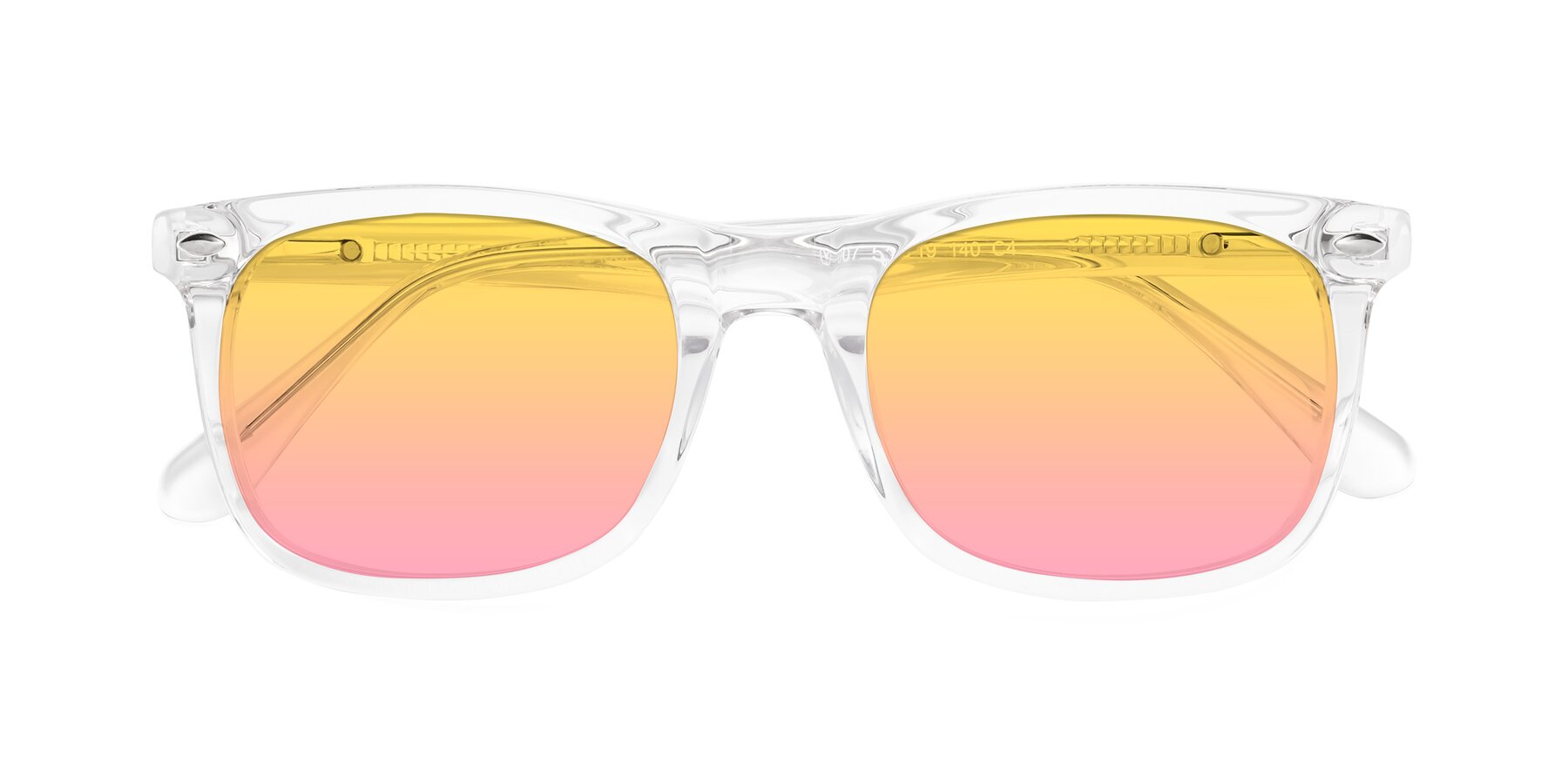 Folded Front of 007 in Clear with Yellow / Pink Gradient Lenses