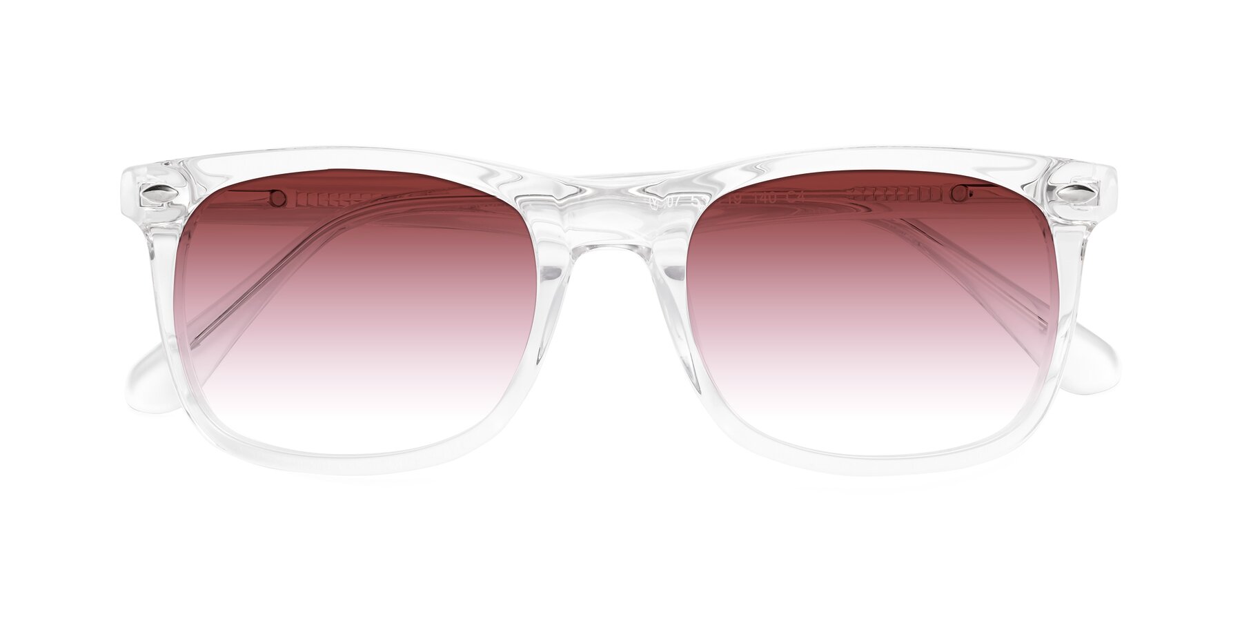 Folded Front of 007 in Clear with Garnet Gradient Lenses