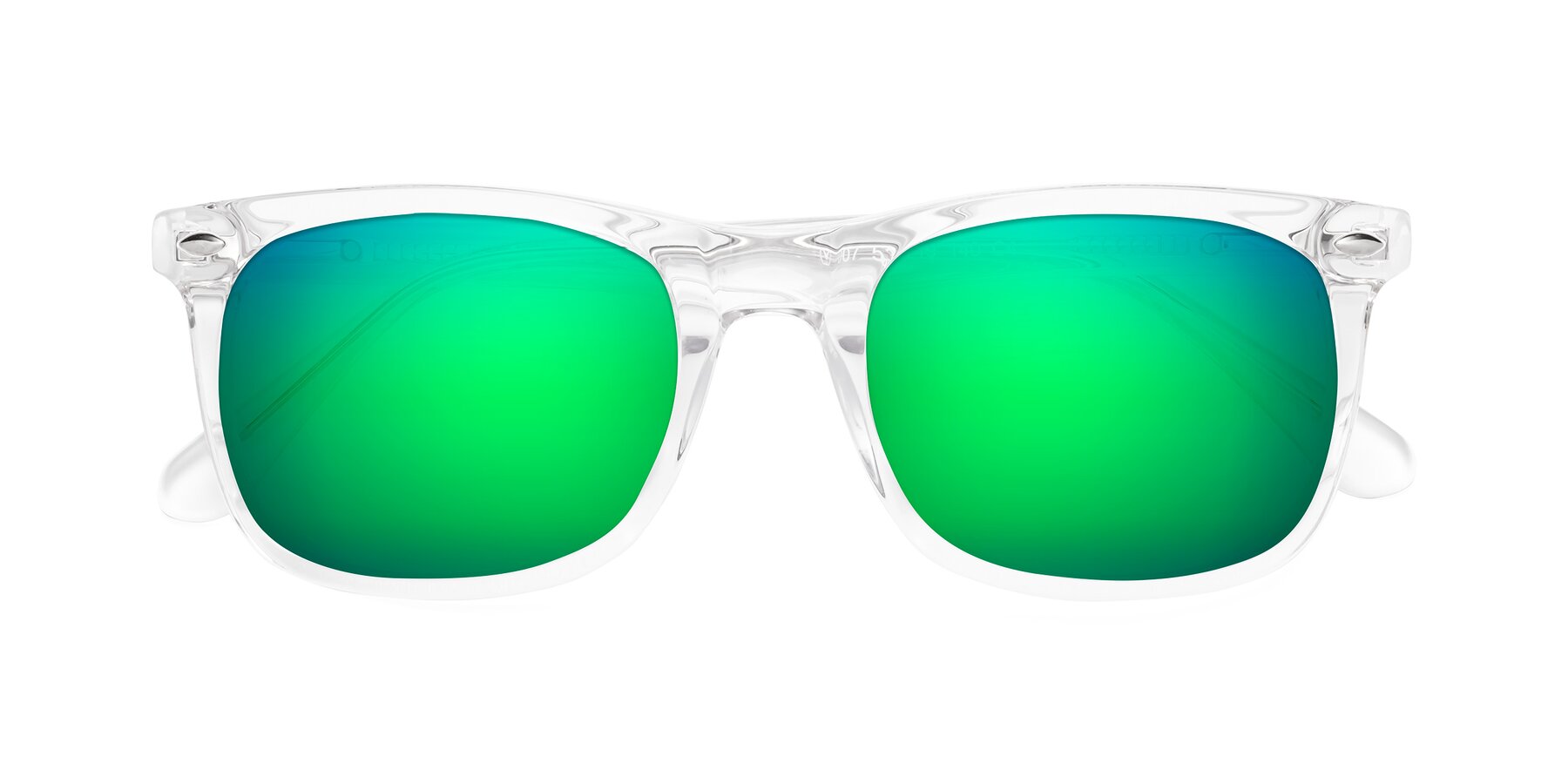 Folded Front of 007 in Clear with Green Mirrored Lenses