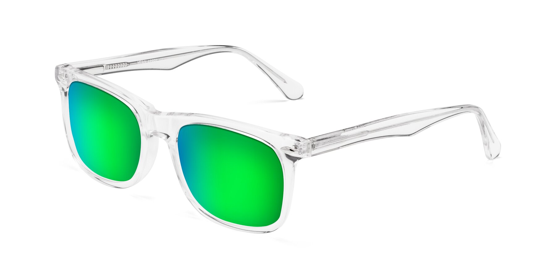 Angle of 007 in Clear with Green Mirrored Lenses
