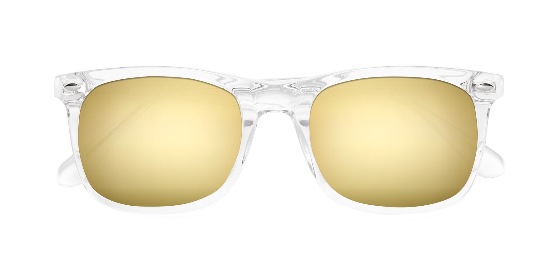 Folded Front of 007 in Clear with Gold Mirrored Lenses