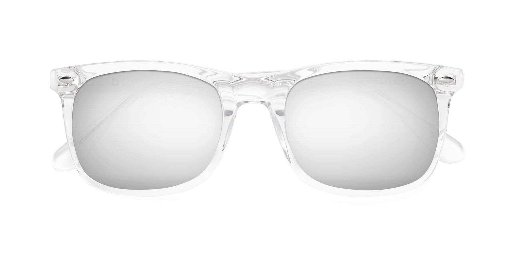 Folded Front of 007 in Clear with Silver Mirrored Lenses