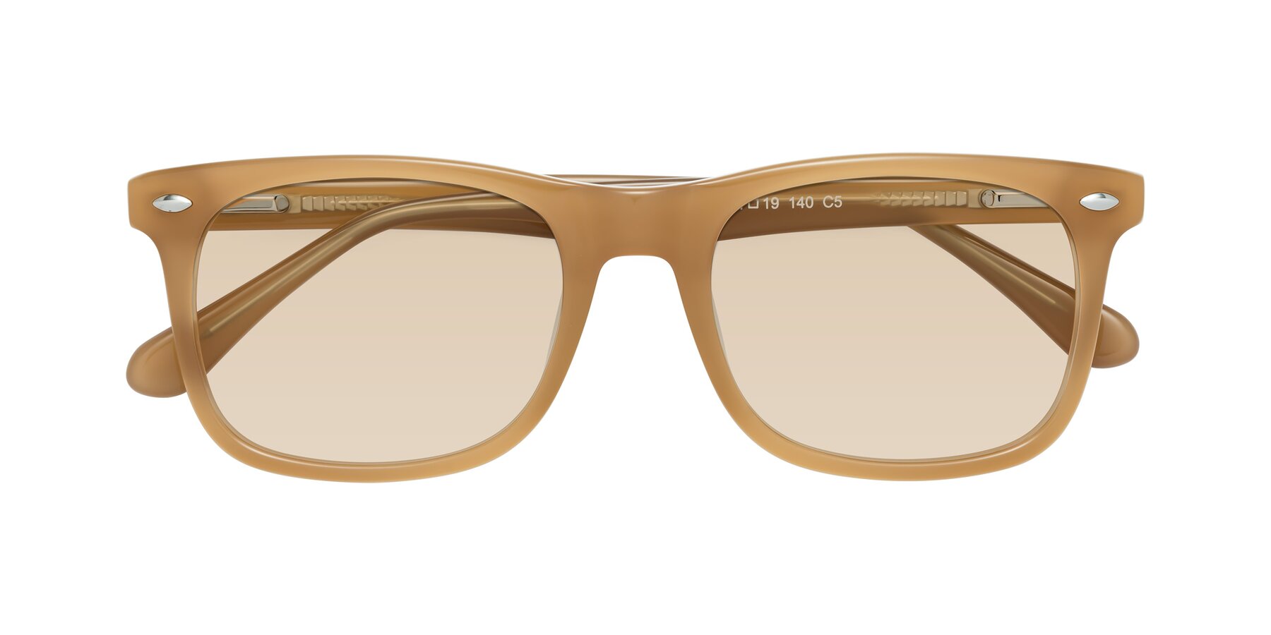 Folded Front of 007 in Caramel with Light Brown Tinted Lenses