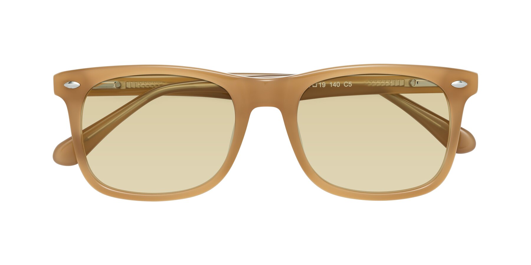 Folded Front of 007 in Caramel with Light Champagne Tinted Lenses