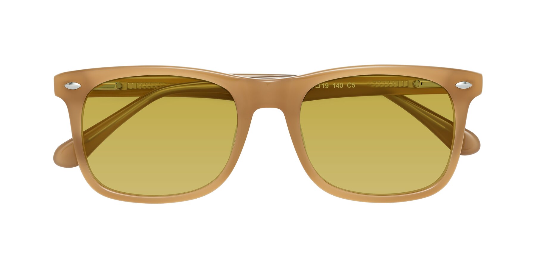 Folded Front of 007 in Caramel with Champagne Tinted Lenses