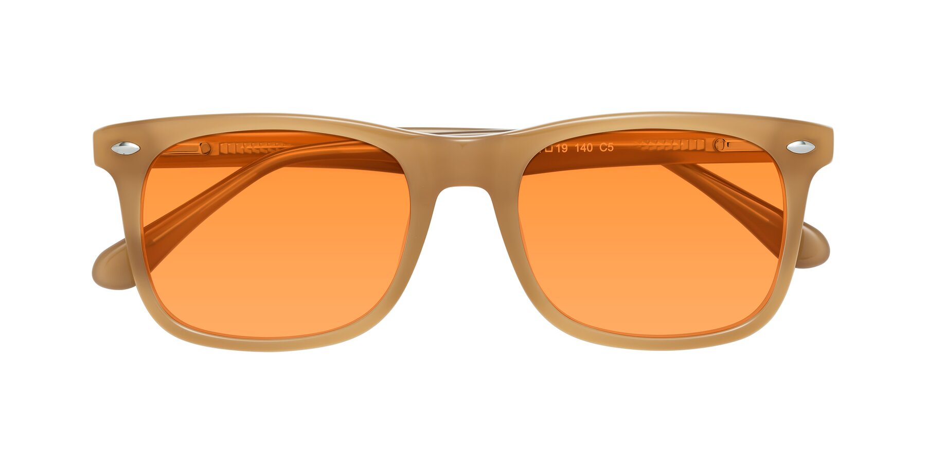 Folded Front of 007 in Caramel with Orange Tinted Lenses