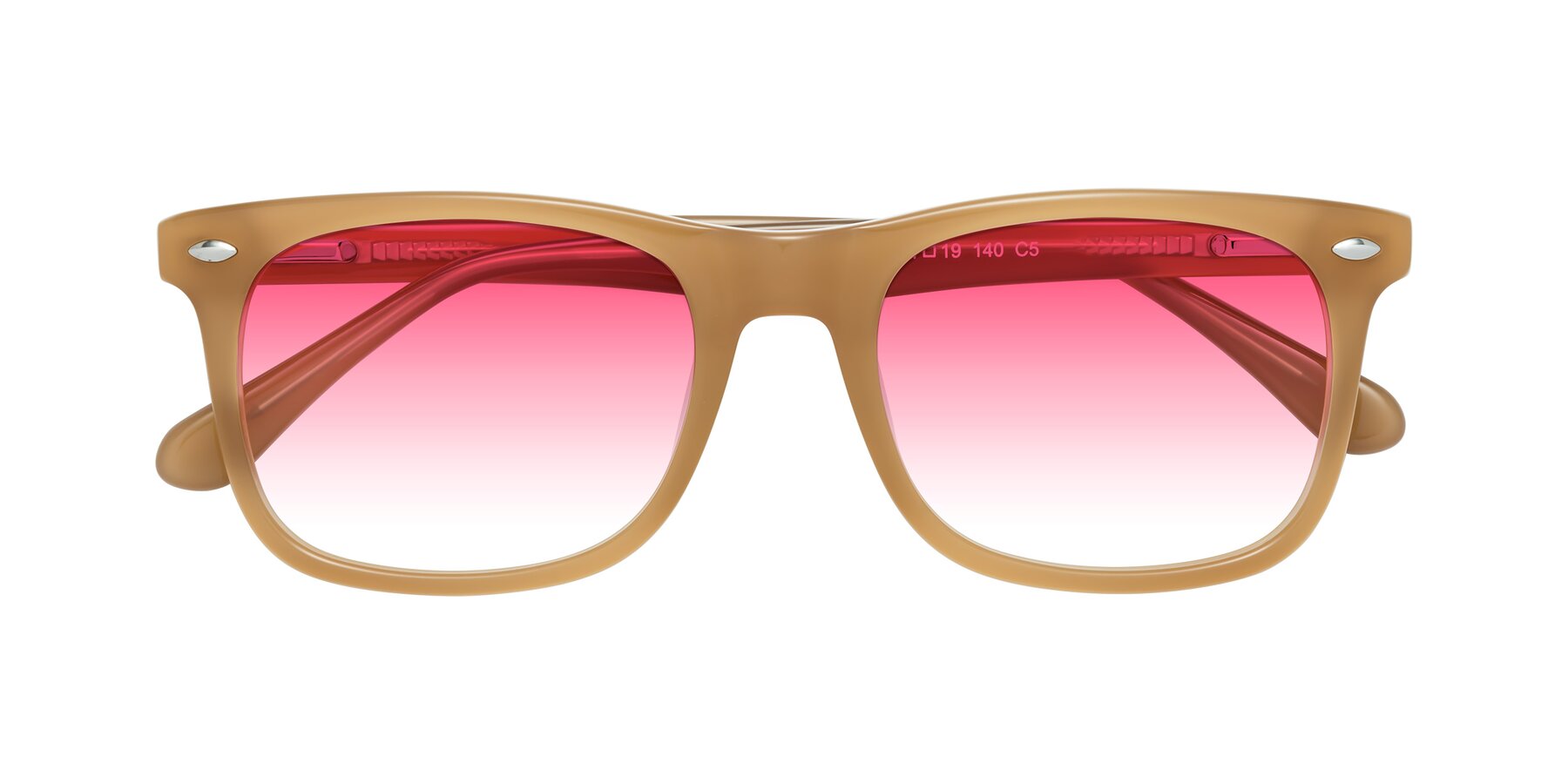 Folded Front of 007 in Caramel with Pink Gradient Lenses