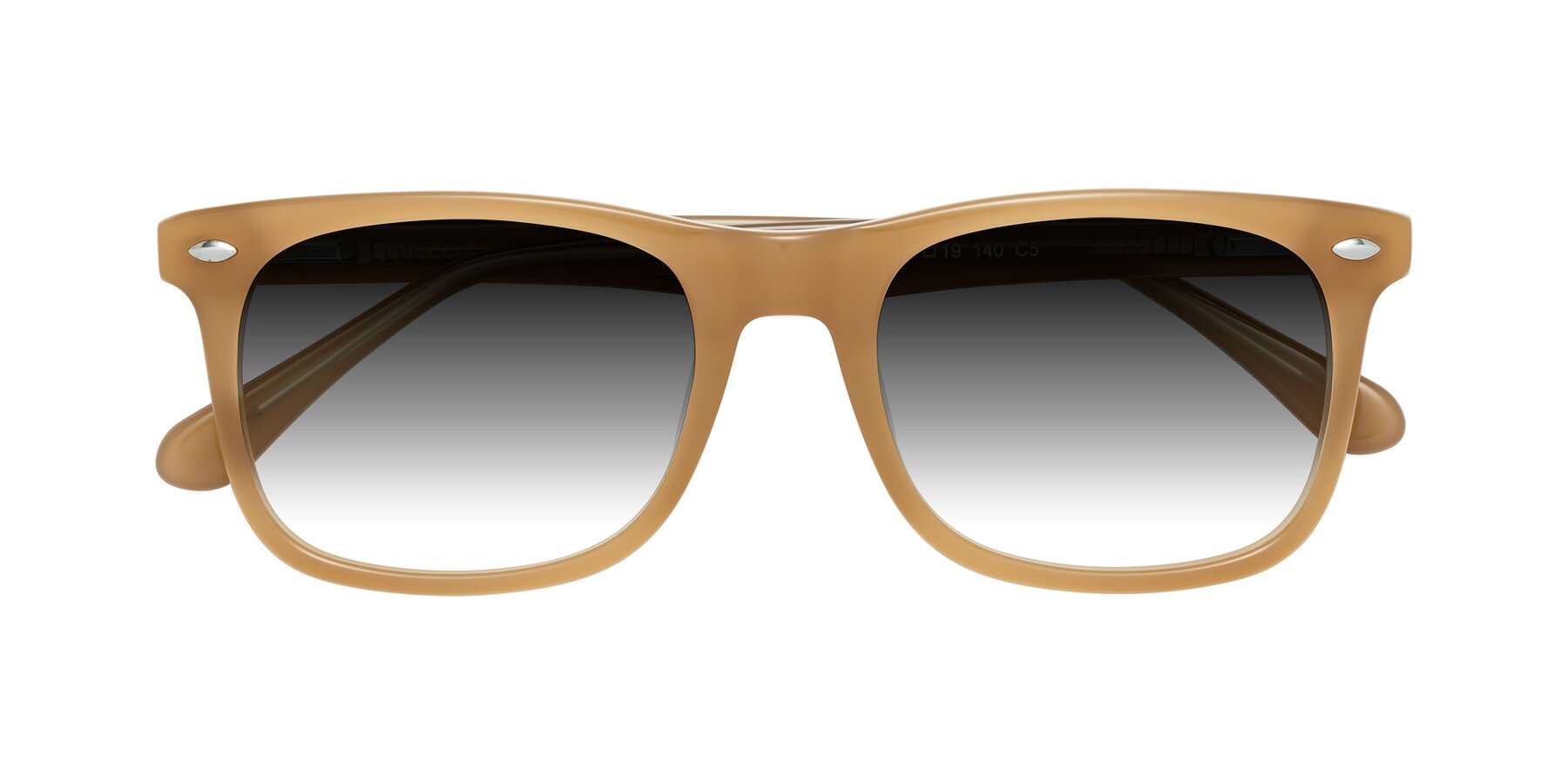 Folded Front of 007 in Caramel with Gray Gradient Lenses