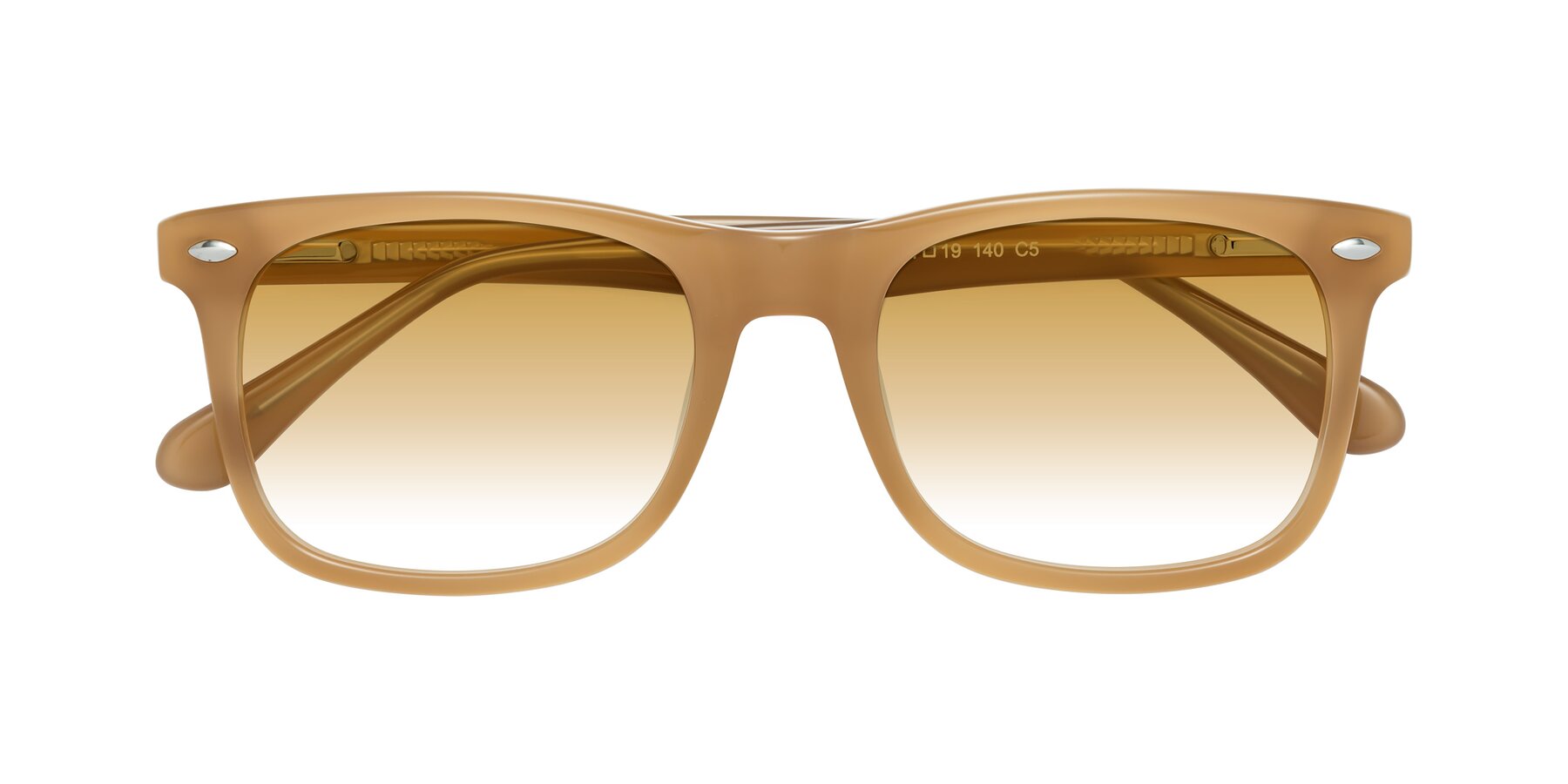 Folded Front of 007 in Caramel with Champagne Gradient Lenses