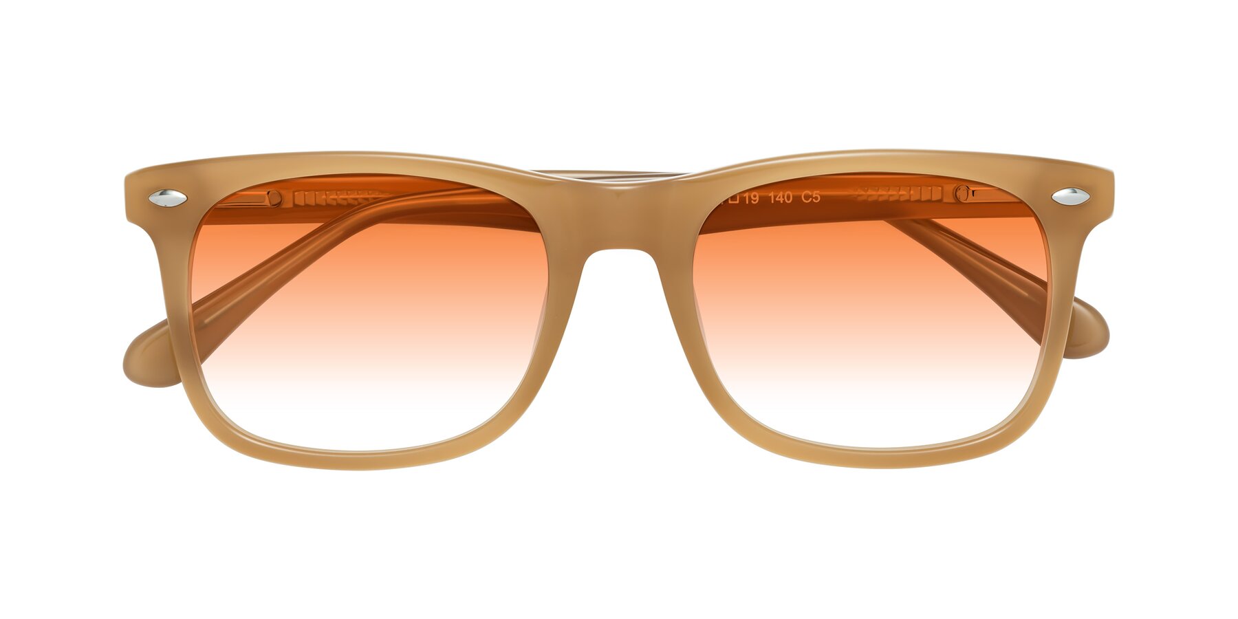 Folded Front of 007 in Caramel with Orange Gradient Lenses