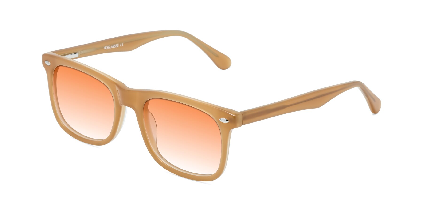 Angle of 007 in Caramel with Orange Gradient Lenses